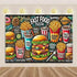 Quick Food Theme Birthday Party Decoration Hamburger French Fries Pizza Background Banner Photography Backdrop Supplies Kid Gift by DSERS