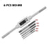 M3-M12 8/6 PCS Metric Hand Tap Set HSS Right-handed Tapping Drill Thread Punching Wrench Hand Tools Male to Make Thread in Steel Hand Tap Set by DSERS