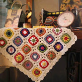 Handmade Knitting Crochet Hair Blanket Grandmother Daisy Rustic Style Decorative Tablecloth Home Decor Accessories by GiFTiFY