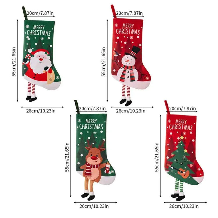 Christmas Stocking Large Stockings Santa Snowman Candy Gift Socks Tree Ornament Decorations for Family Holiday Xmas Party Decor by DSERS