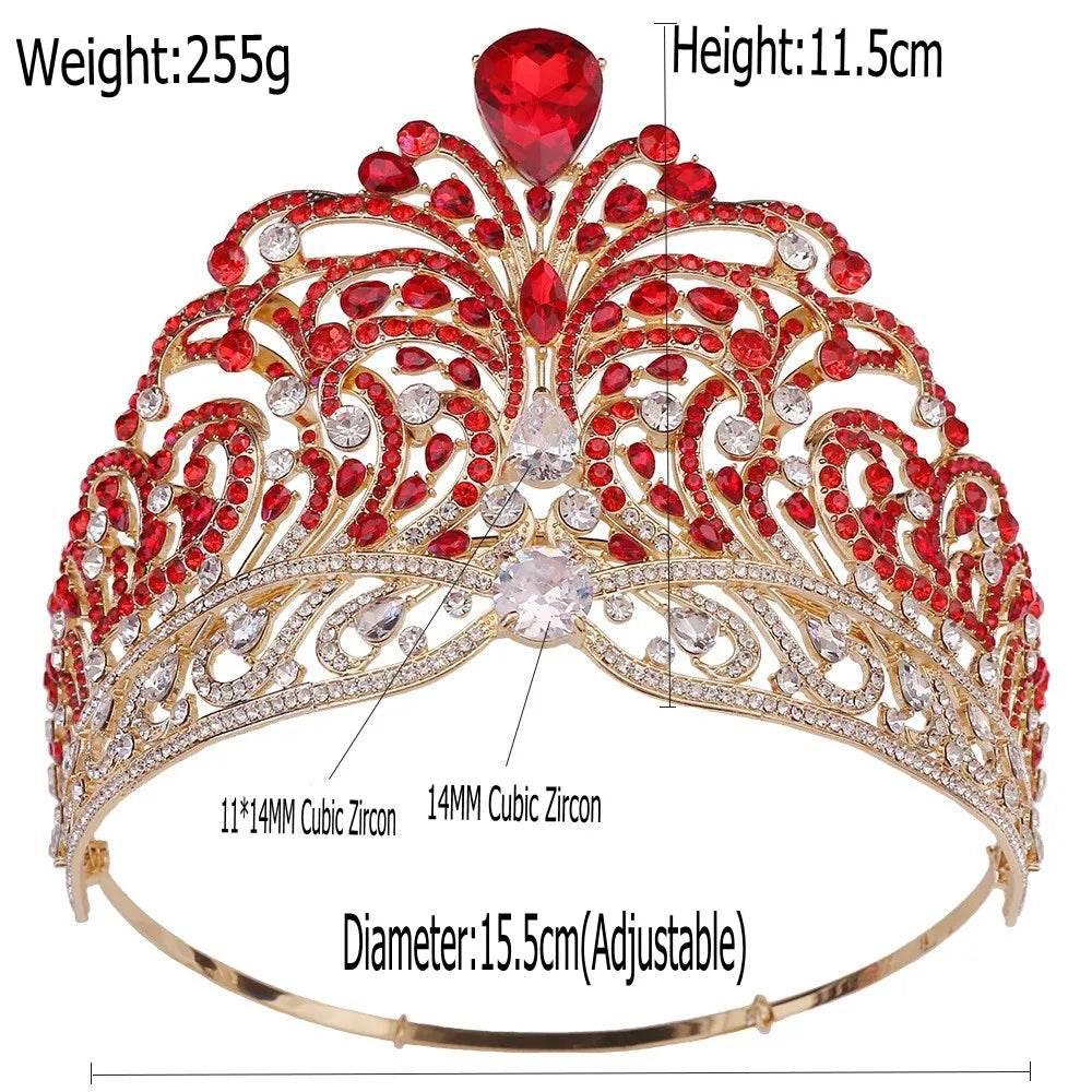 European Miss Universe Big Forest Crystal Wedding Crowns Cubic Zircon Crown Queen Rhinestone Tiara Party Stage Show Hair Jewelry Tiaras by DSERS