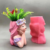 New product! Silicone mold creative fairy flower pot used to make gypsum resin cement home balcony decoration by DSERS