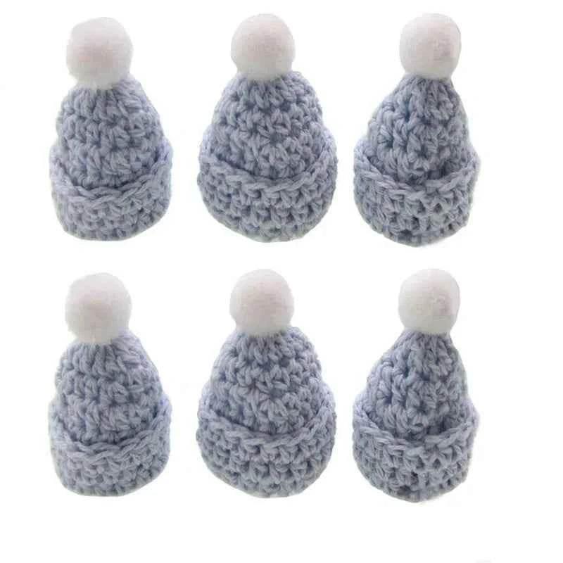 12Pcs Handmade mini crochet Hat for baby shower baptism dolls party favors sewing Applique by DSERS