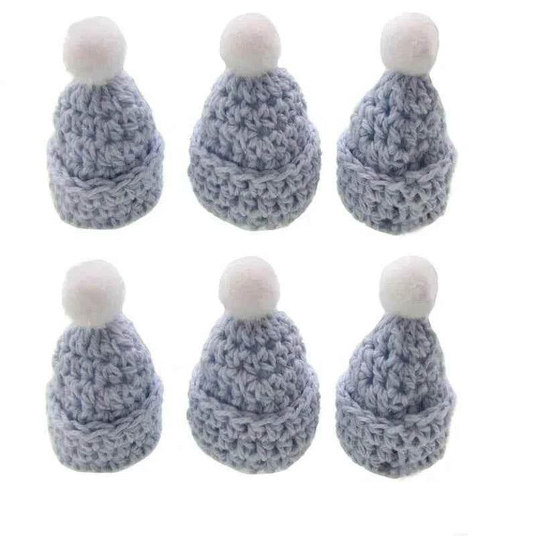 12Pcs Handmade mini crochet Hat for baby shower baptism dolls party favors sewing Applique by DSERS