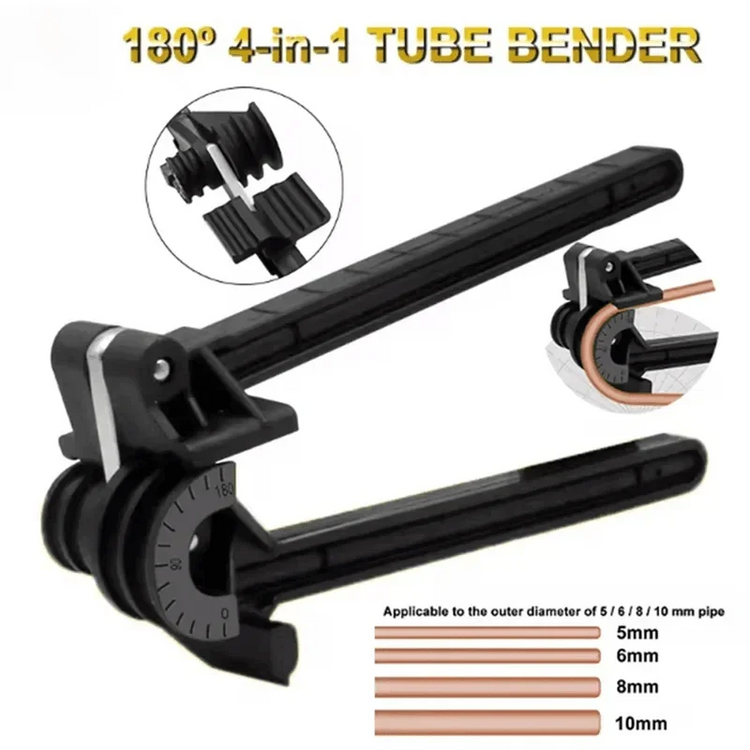 AT21-5/6/8/10Mm Combination 4-In-1 Tube Bender Pipe Bending Tool Tubing Bender Brake Fuel Line Curving Pliers Tube Bender Pipe Bending Tool by DSERS
