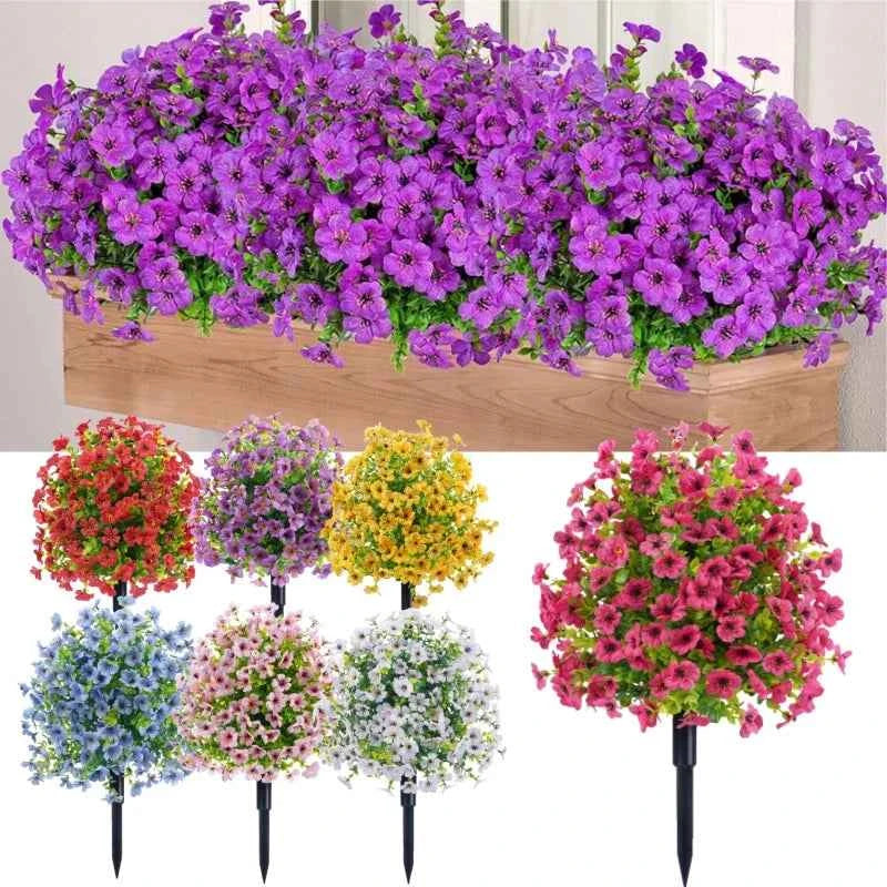 Fake Flowers Outdoor UV Resistant Faux Plants For Outside Yard Wedding Indoor Home Kitchen Farmhouse Decor Artificial Plants by DSERS