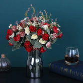 Rose Artificial Flowers Silk Flower with Stems Fake Flowers Bouquet Centerpiece for Party Table Floral Home Bridal Wedding Decor by DSERS