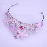 New Mermaid Crown Diadem Halloween Ocean Style Costume Seashell Starfish Hair Accessories for Women Girls Birthday Party Tiaras Tiaras by DSERS