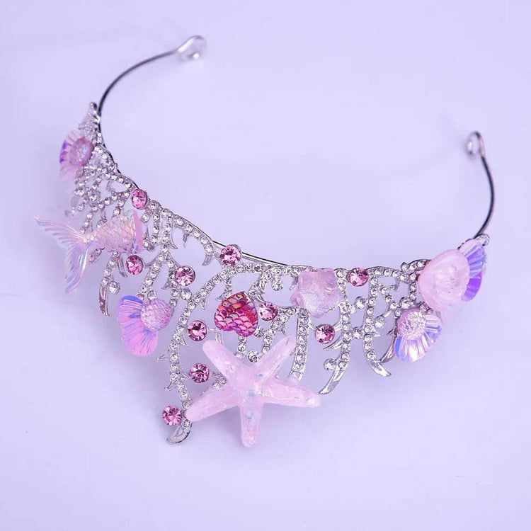 New Mermaid Crown Diadem Halloween Ocean Style Costume Seashell Starfish Hair Accessories for Women Girls Birthday Party Tiaras Tiaras by DSERS