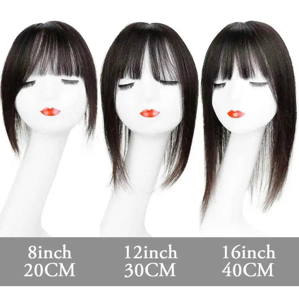 Doreen 13*13cm 8" 12" 16" Topper Human Hair Bangs Real Remy Human Hair Toppers for Women With Thin Hair Silk Base with Hair Weft Hair Accessories by Zopi / AliExpress