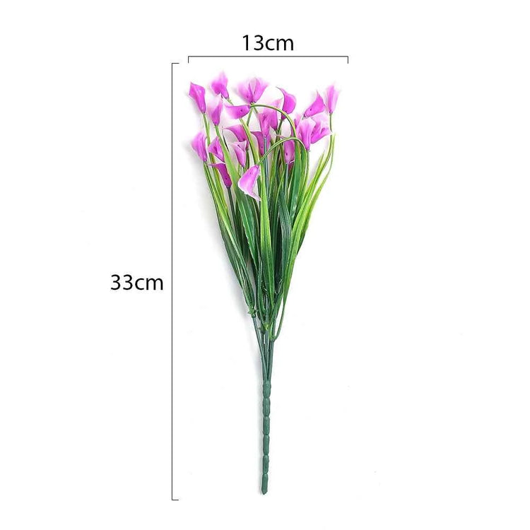 Artificial Calla Lily Bouquet 33cm Fake Flowers for Indoor Home Room Decor Garden Wedding Decora Outdoor Vase Flower Arrangement by DSERS
