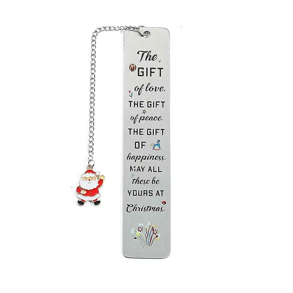 A stainless steel pendant bookmark about Christmas, the warmest Christmas reading gift for loved ones on Christmas Eve. metal Bokkmark by DSERS