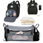 3 In 1 Diaper Bag Backpack Foldable Baby Bed Waterproof Travel Bag with USB Charge Diaper Bag Backpack with Changing Bed 3 types Diaper Bag Backpack by DS