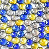 100g/3.52oz(Approx. 18-25pcs) Oblate Bead Glass Mosaic Tiles Colorful Round Mosaic Making Material Multi Diameter DIY Craft Tile by DSERS