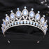 Baroque Blue Green Pink Opal Tiara Crowns Hair Jewelry Rhinestone Diadem Birthday Party Wedding Crystal Bridal Crown Accessories Tiaras by DSERS