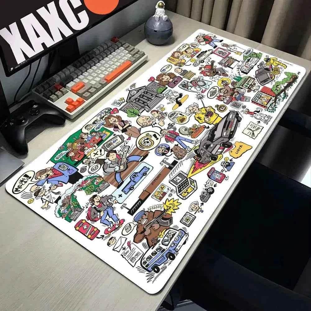 Back To The Future Large Mouse Pad 90x40cm Computer Mousepad Big Keyboard Mat Car Table Carpet Big Desk Mats Rubber Rugs by DSERS