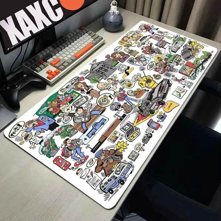 Back To The Future Large Mouse Pad 90x40cm Computer Mousepad Big Keyboard Mat Car Table Carpet Big Desk Mats Rubber Rugs by DSERS