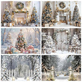 White Christmas Fireplace Background Xmas Tree Garland Gift Photography Backdrop Family Kids Holiday Party Banner Photo Studio by DSERS
