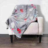 Christmas Blanket Soft, Decorative Blankets for Bed Cozy Throws for Sofa, Soft Plush Throw Embroidered Home Sweet Home by DSERS