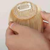 100% Human Hair Bangs Clips in Air Fringe Bangs Hairpiece for Women Platinum Blonde Remy Human Hair Bangs Hair Extension 4.5inch Hair Accessories by Zopi / AliExpress