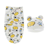 Newborn Baby Wrap Anti-Startle 2Pcs/Set Baby Swaddle Sleeping Cocoon Design 100%Cotton Baby Adjustable Blanket 0-6 Months by DSERS