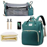 3 In 1 Diaper Bag Backpack Foldable Baby Bed Waterproof Travel Bag with USB Charge Diaper Bag Backpack with Changing Bed 3 types Diaper Bag Backpack by DS