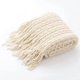 Bohemian Couch Blanket Large Knitted Tassel Throw for Bed Chair Sofa Couch Cover All-Season Blankets Home Decor Soft Comfortable by DSERS