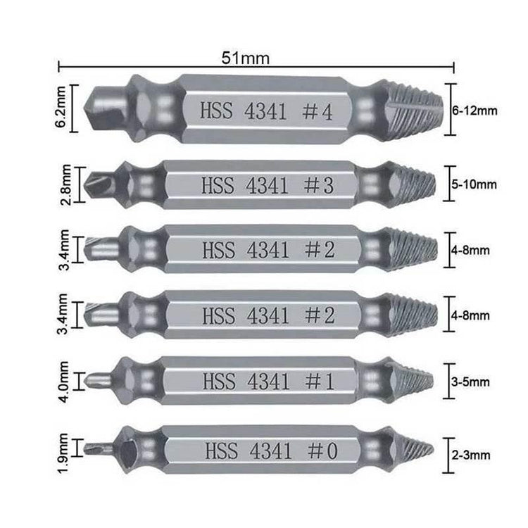 Extractor Double Head Screw Slide Tooth Removal Tool S2 Screwdriver Screwdriver Screwdriver Head Broken Wire Set Extractor Double Head Screw by DSERS