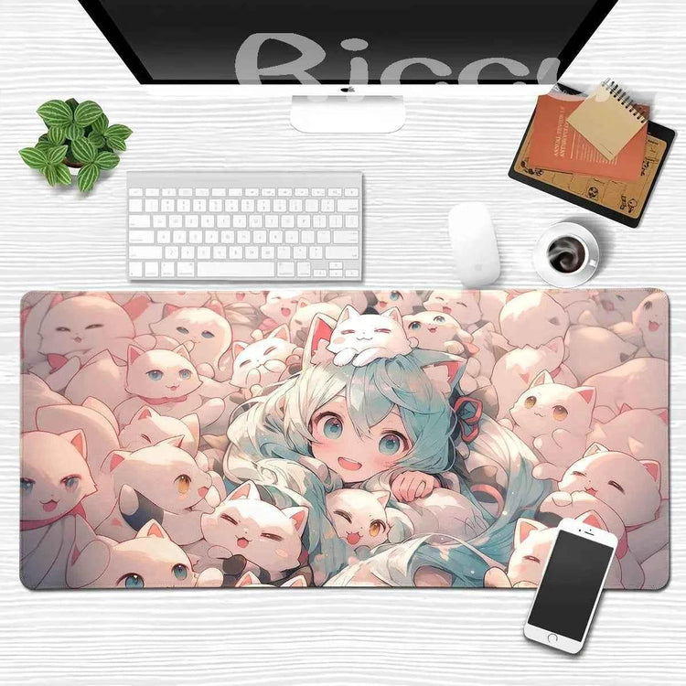 Large Gaming Mouse Pad Hatsune M-miku Mousepad PC Gamer Desk Mat Office Decoration Mouse Mat E-Sports Playmat Game Accessories by DSERS