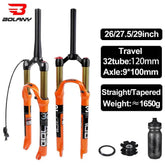 Bolany MTB Bicycle Fork Magnesium Alloy Air Suspension 26 27.5 29 Inch 32 HL RL100mm Bike Fork Lockout For Cycling Accessories MTB Bicycle Fork by Zopi / AliExpress