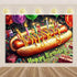 Quick Food Theme Birthday Party Decoration Hamburger French Fries Pizza Background Banner Photography Backdrop Supplies Kid Gift by DSERS