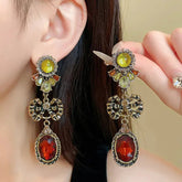 Draweye Bows Earrings for Women Medieval Palace Style Vintage Korean Fashion Aretes De Mujer Geometric Elegant Jewelry Earrings by DSERS