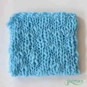 Wool Crochet Newborn Baby Girls Boys Blanket Newborn Photography Props,Crochet Knit Blanket Basket Background Filler 55*55cm by GiFTiFY
