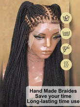 Synthetic Small Square Cornrows Braided Wigs Full Lace Knotless Box Braids Wig For Black Women 36 Inch Locs Goddess Braiding Wig Braided Wigs by DSERS / AliHairs Store
