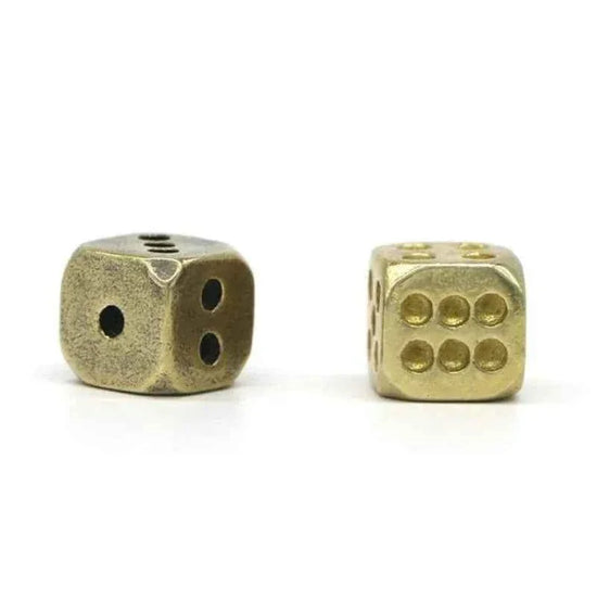Vintage Brass Dice Home Crafts Decoration Bar Props Game Tools Metal Toys Dice by DSERS