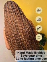 Boho Knotless Braided Wigs Synthetic Full Lace Braids With Curly Hair Ends Goddess Ombre Blonde Box Braided Wigs With Baby Hair Braided Wigs by DSERS / AliHairs Store