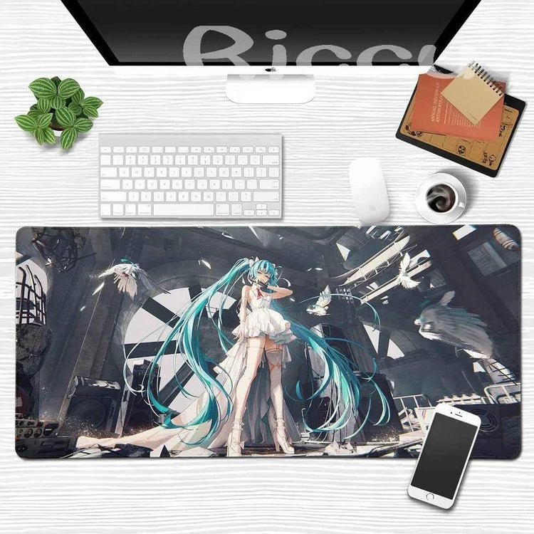 Large Gaming Mouse Pad Hatsune M-miku Mousepad PC Gamer Desk Mat Office Decoration Mouse Mat E-Sports Playmat Game Accessories by DSERS