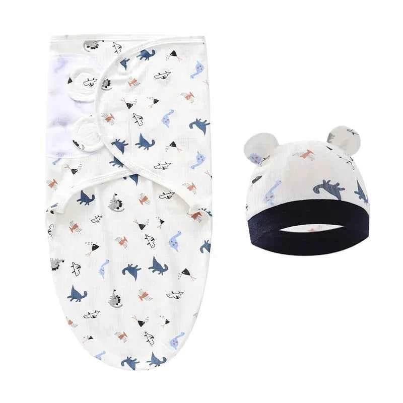 Newborn Baby Wrap Anti-Startle 2Pcs/Set Baby Swaddle Sleeping Cocoon Design 100%Cotton Baby Adjustable Blanket 0-6 Months by DSERS