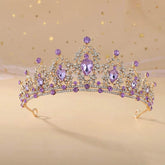 Baroque Gold Color Champagne Crystal Heart Bridal Tiara Crown Rhinestone Pageant Diadem Veil Tiara Headband Wedding Hair Jewelry Tiaras by DSERS
