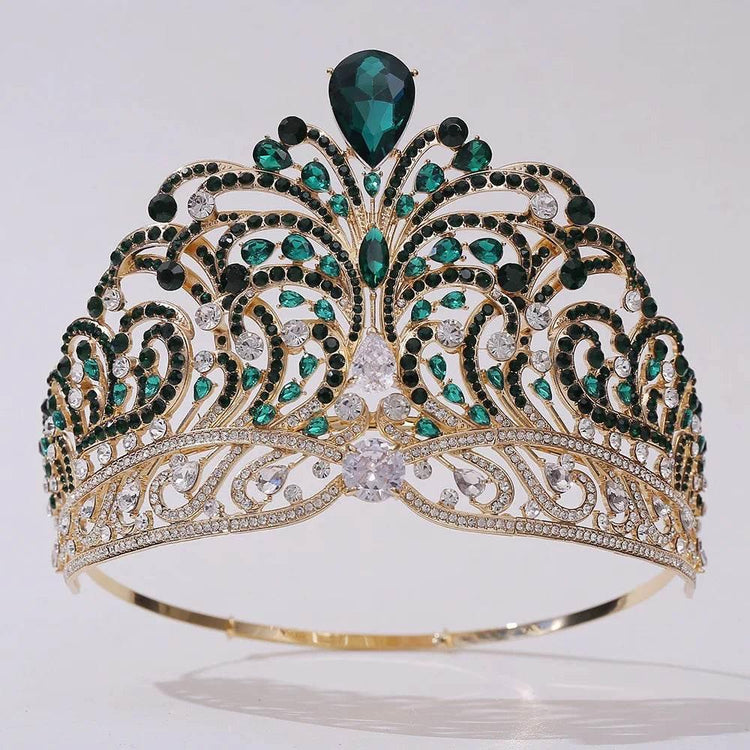European Miss Universe Big Forest Crystal Wedding Crowns Cubic Zircon Crown Queen Rhinestone Tiara Party Stage Show Hair Jewelry Tiaras by DSERS