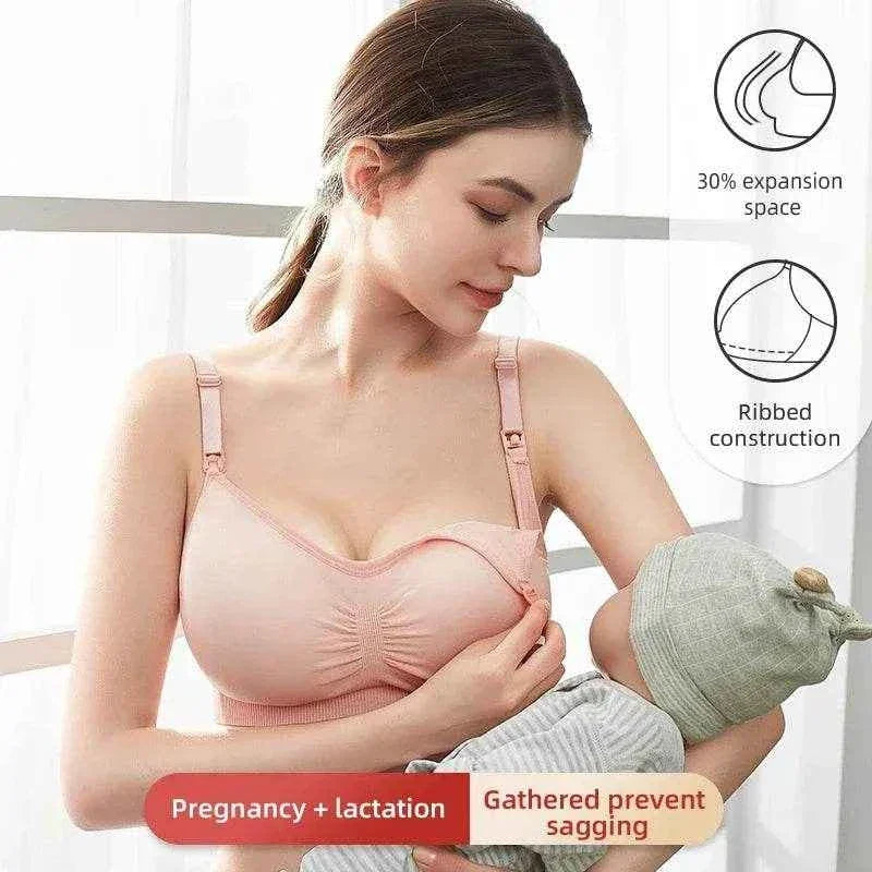 High Quality Plus Size Nursing Bra Breathable Women Breastfeeding Underwear Seamless Maternity Bra Push Up Bra by DSERS