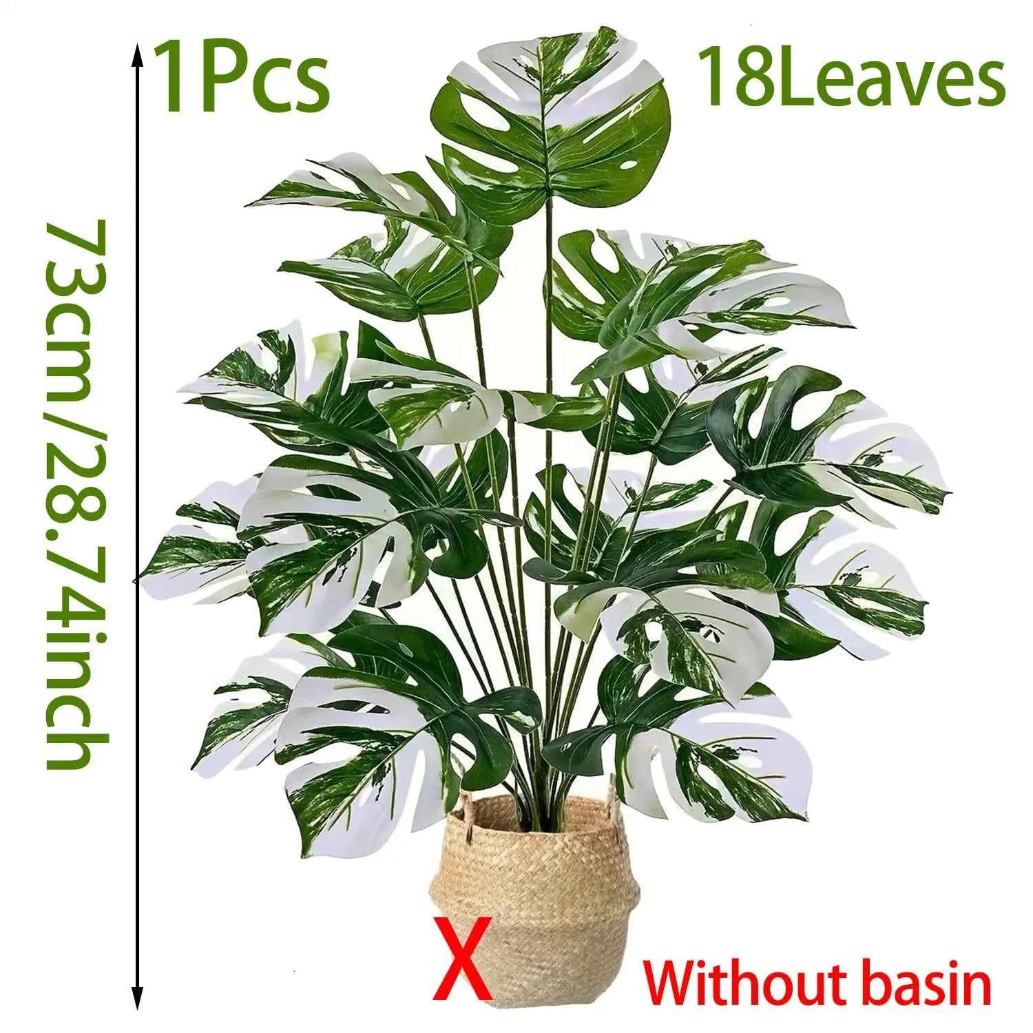 Realistic Artificial Monstera Plant with White Striped Leaves - Perfect for Indoor/Outdoor Decor Weddings Hotels Gardens by DSERS