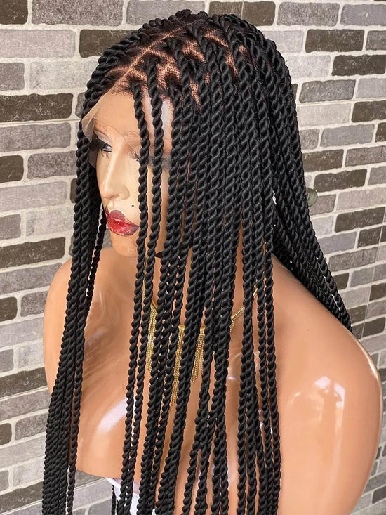 Senegalese Twists Synthetic Braided Wigs Long 40Inch Full Lace Wigs With Baby Hair Knotless Box Braiding Wigs For Black Women Braided Wigs by DSERS