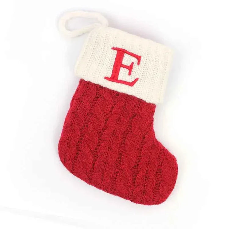 navidad Christmas Boots Letters Christmas Stocking New Knitting Christmas Tree Pendant Decorations SnowflakeChristmas Socks by DSERS