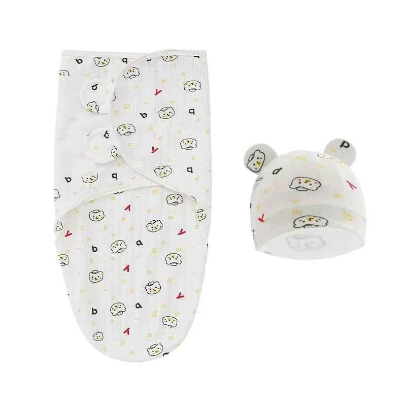 Newborn Baby Wrap Anti-Startle 2Pcs/Set Baby Swaddle Sleeping Cocoon Design 100%Cotton Baby Adjustable Blanket 0-6 Months by DSERS