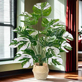 Realistic Artificial Monstera Plant with White Striped Leaves - Perfect for Indoor/Outdoor Decor Weddings Hotels Gardens by DSERS