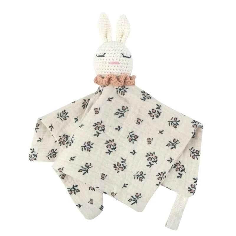 Infant Baby Appease Comforting Towel Crochet Rabbit Burp Cloth Sleep Soothing Doll Toy Pacify Soother Bib for Toddlers A2UB by DSERS