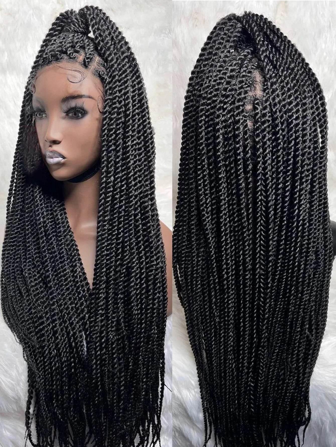 Synthetic Full Lace Frontal Twist Braided Wigs For Black Women Faux Locs Knotless Box Braided Lace Wig Goddess Senegalese Braids Braided Wigs by DSERS / AliHairs Store