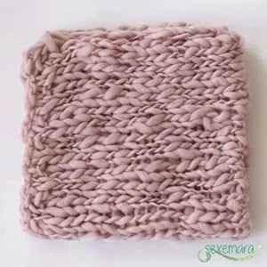 Wool Crochet Newborn Baby Girls Boys Blanket Newborn Photography Props,Crochet Knit Blanket Basket Background Filler 55*55cm by GiFTiFY