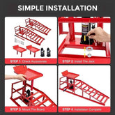 2pcs Heavy Duty Hydraulic Car Ramps 11000lbs Floor Jack Lift Ramps for Oil Changes, Truck Trailer, Home Garage & Auto Repair Car Ramps by DSERS